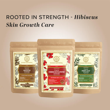 Khadi Natural Hibiscus Flower Organic Powder | Hair Conditioning & Strength | Boosts Growth, Adds Shine | No Chemicals | For all hair types | 100 gm